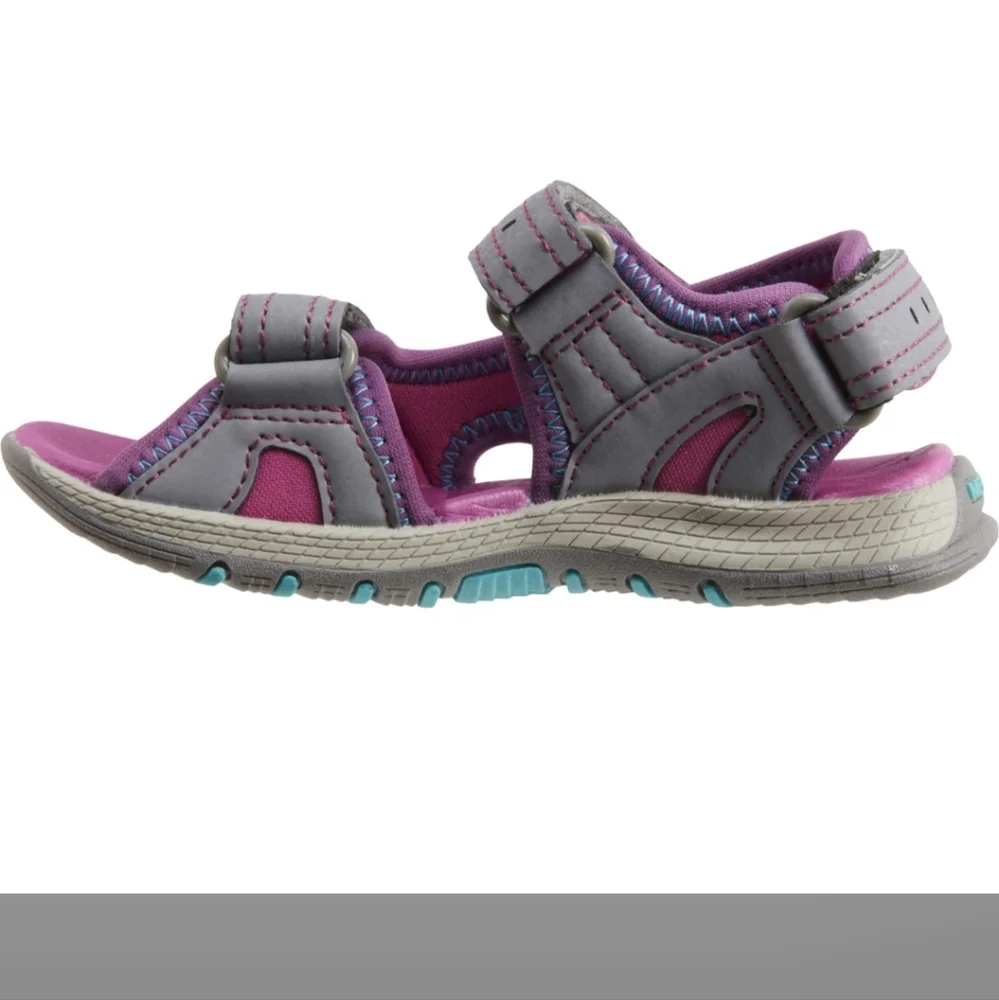 Merrell Kids Gray Pink Teal Sport Sandals
